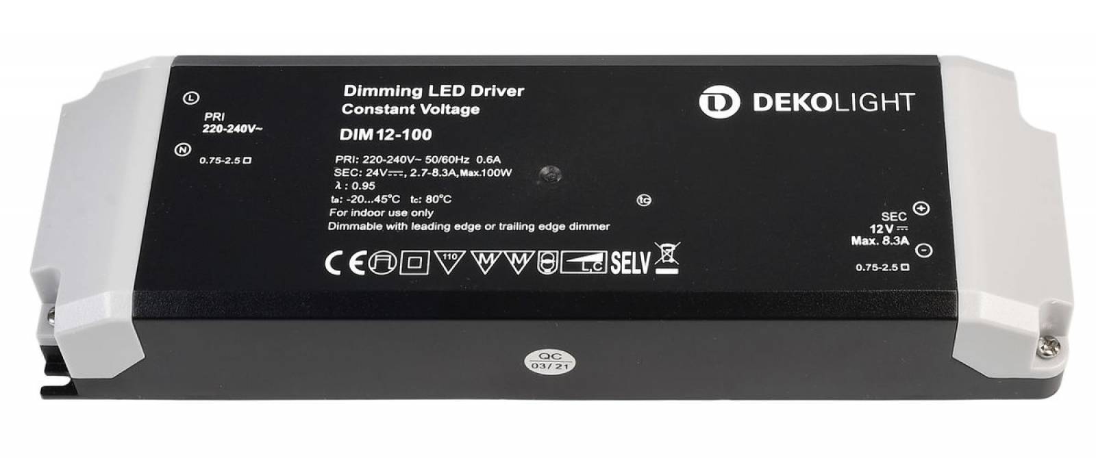 Dimmbares LED-Netzger�t 34-100W, 12V DC, 2700-8300mA