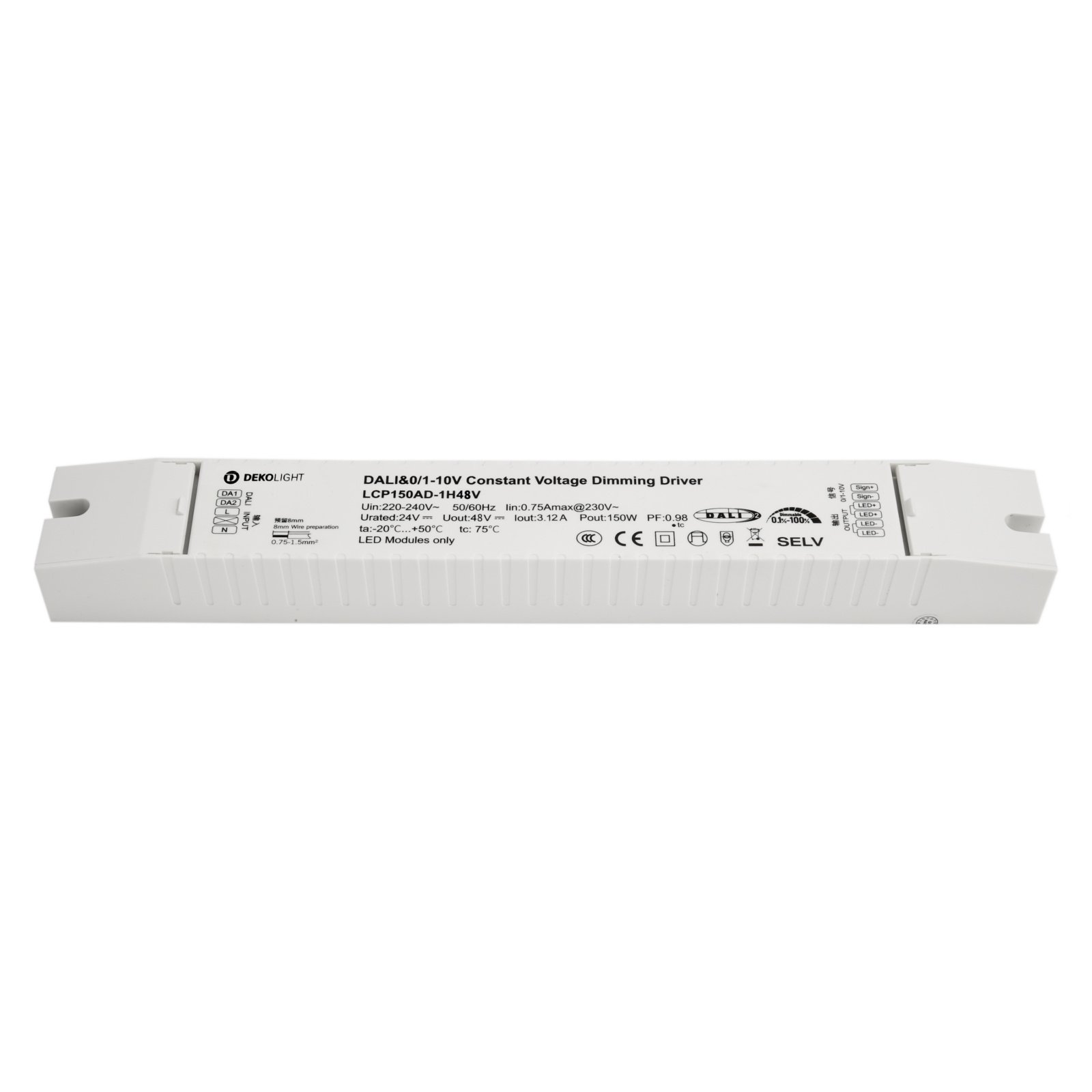 Dimmbares LED-Netzger�t 48V DC, 150W, DALI, 1-10V, Touchdimmer �ber 230V Taster