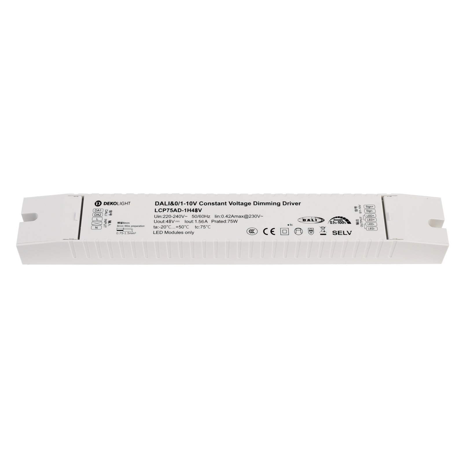 Dimmbares LED-Netzger�t 48V DC, 75-240W, DALI, 1-10V, Touchdimmer �ber 230V Taster