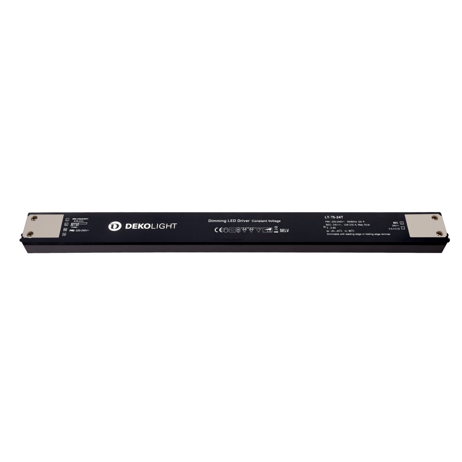 Dimmbares Netzger�t (CV, DC), Long-Flat 24V, Phasenan-/abschnitt, 198-264V/AC