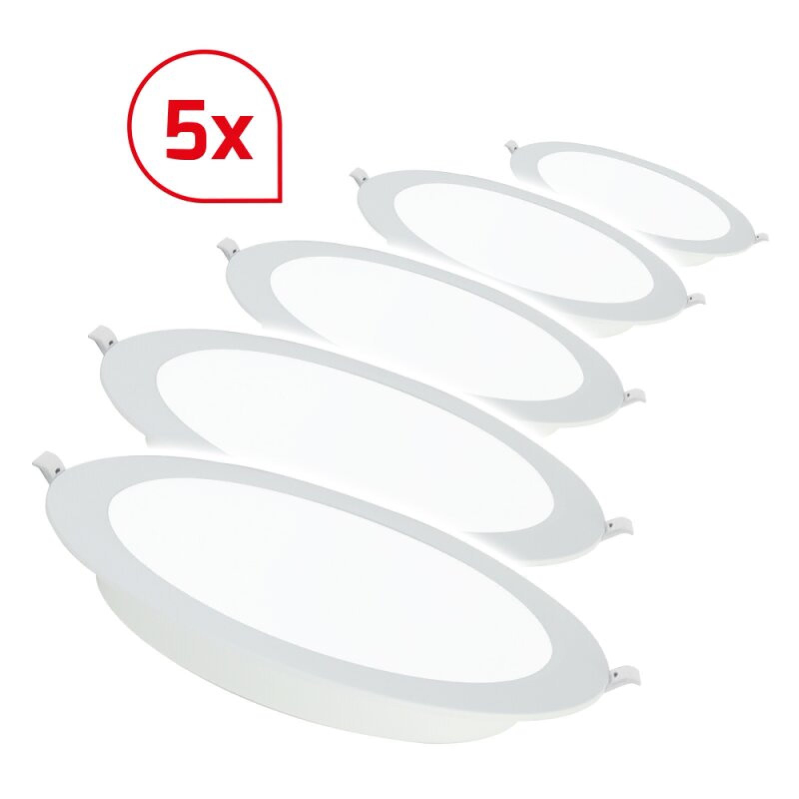 Downlight-Set 5 Stk, CIRCLEflat 6W 4000K inkl. Treiber