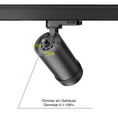 LED Zoom S1 DIM 3-Phasen-Strahler 12W schwarz Zoom 10�-50�, 4000K