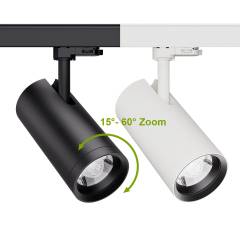 FlexiZoom90 LED Strahler f�r 3-Phasen-Schienen Zoom 15�-60� CRI97 30W 2700lm