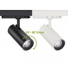 FlexiZoom75 Pro LED Strahler f�r 3-Phasen-Schienen Zoom 15�-55� CRI90 20W 1600lm Tunable White