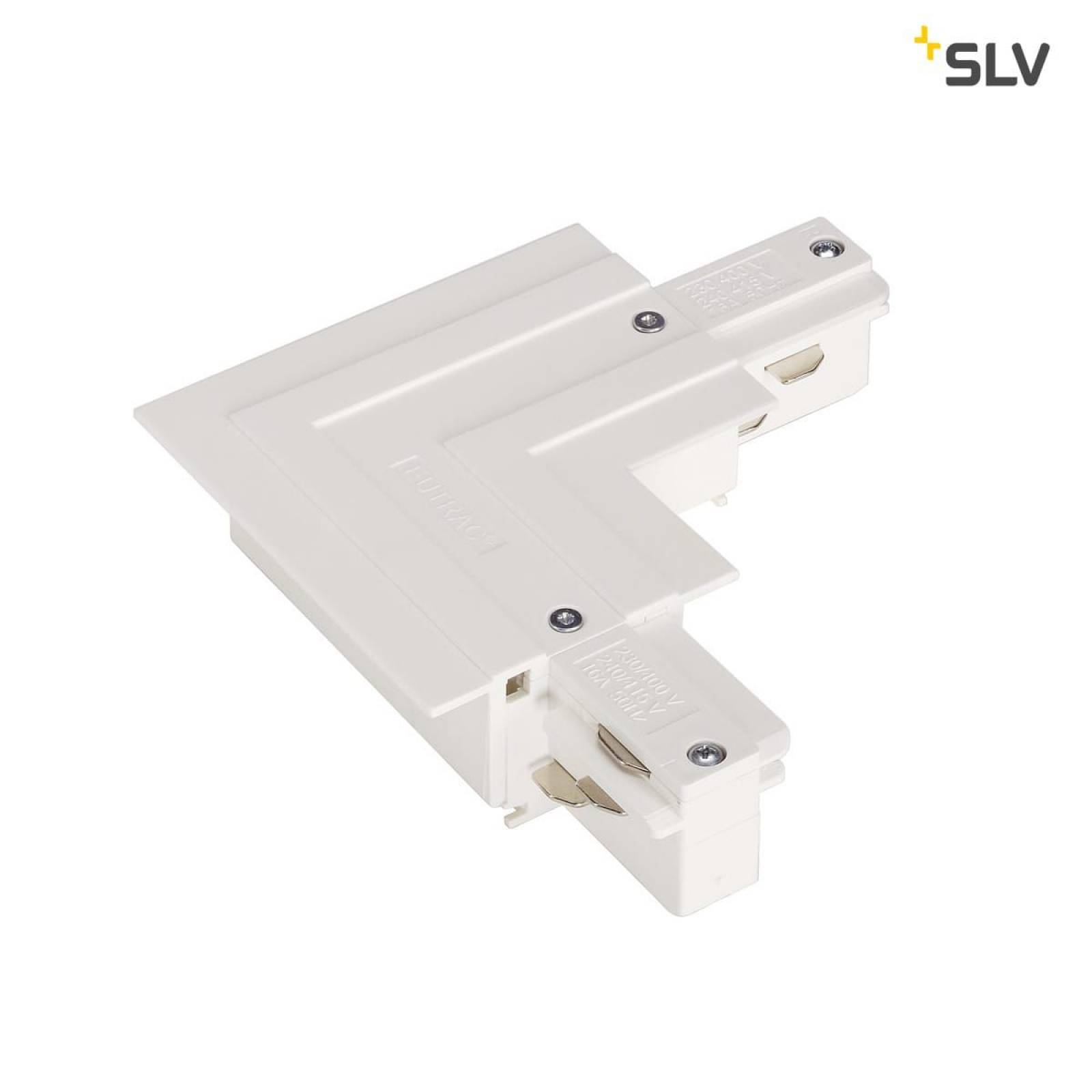 EUTRAC L-Verbinder f�r 3-Phasen Einbauschiene, verkehrsweiss, Erde aussen