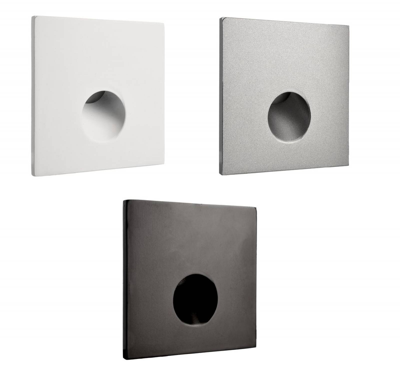 Eckige Abdeckung Auge f�r Alwaid II Wandeinbauleuchte 75x75mm, wei�/schwarz/alu