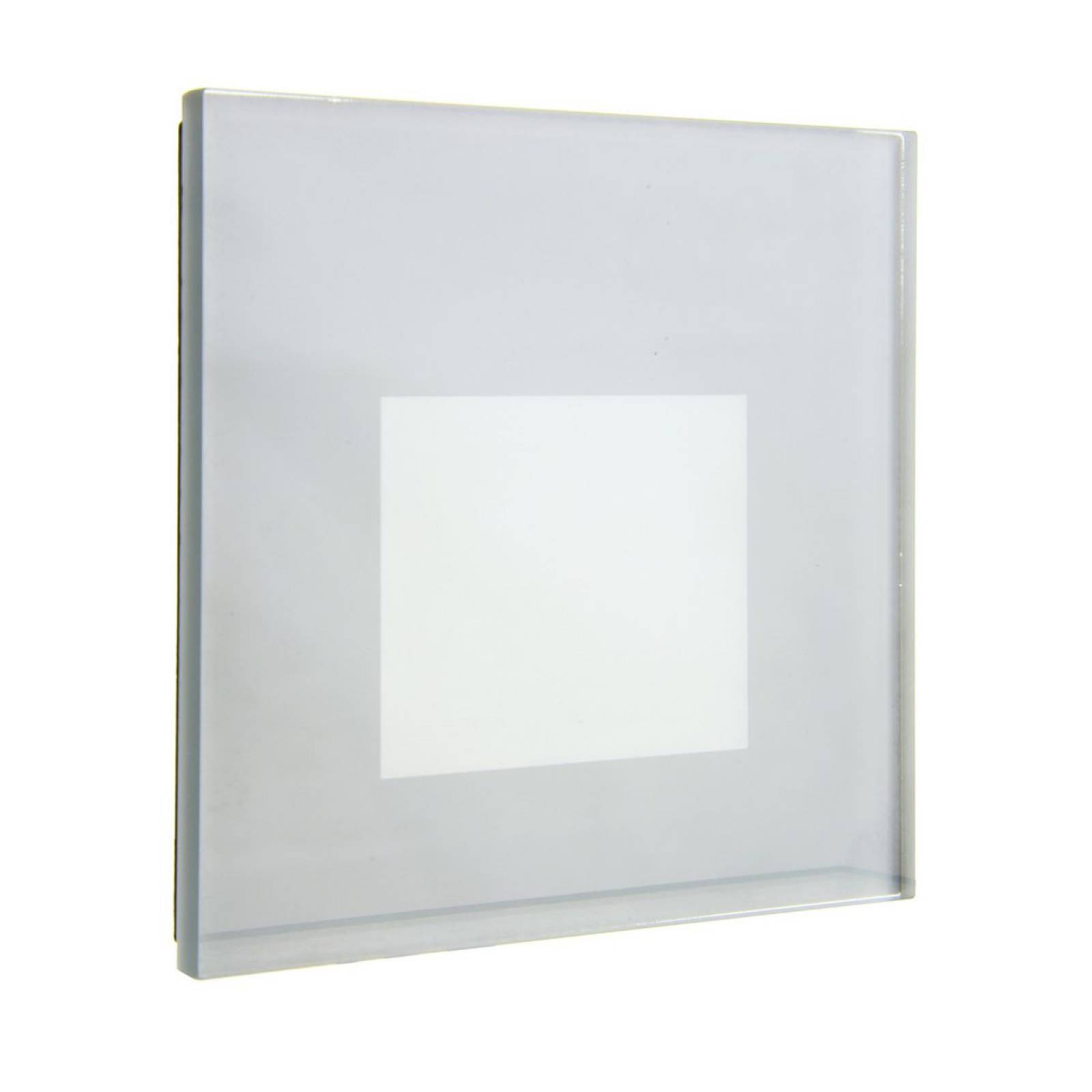 Eckige Abdeckung Glas f�r Alwaid II Wandeinbauleuchte 75x75mm, alu