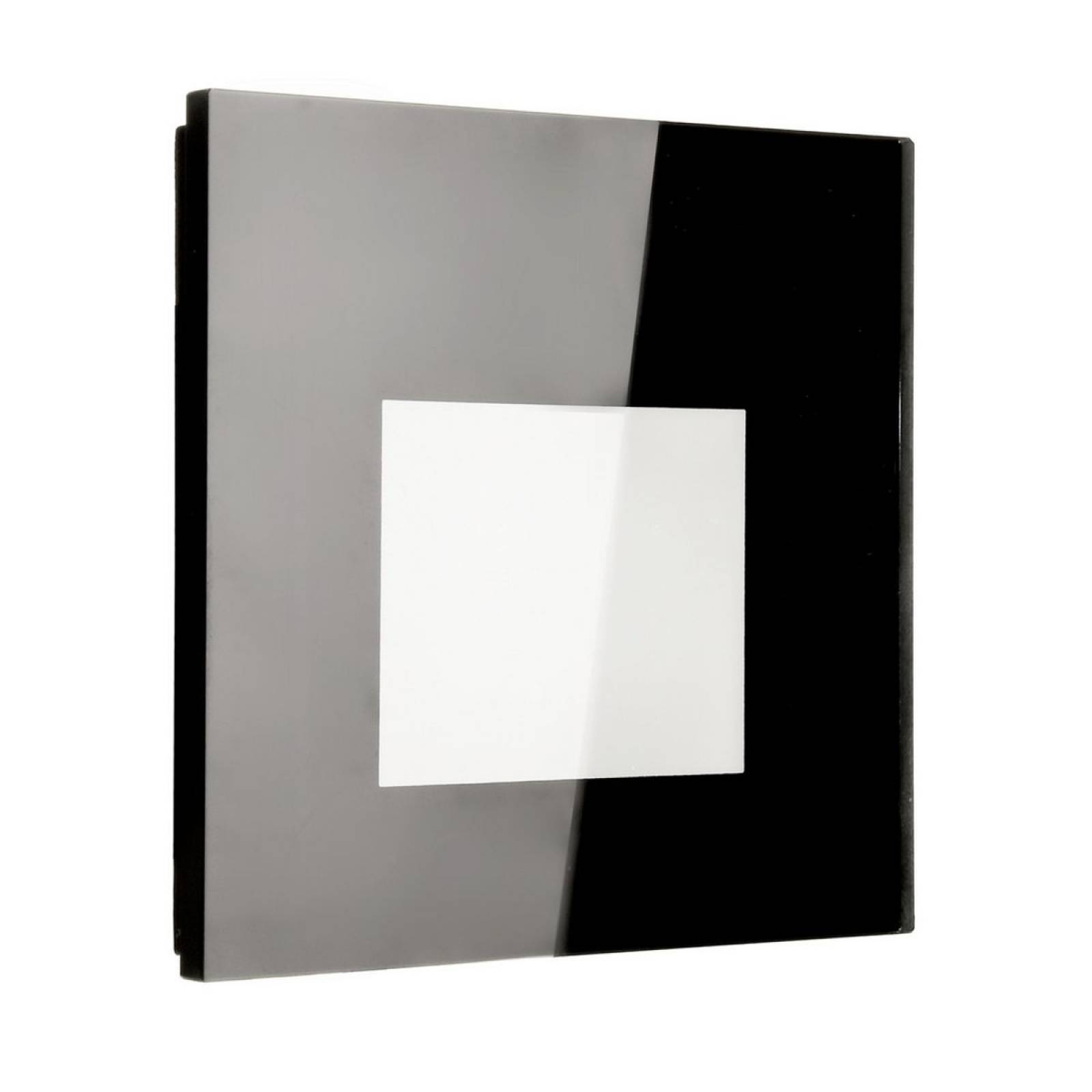 Eckige Abdeckung Glas f�r Alwaid II Wandeinbauleuchte 75x75mm, schwarz