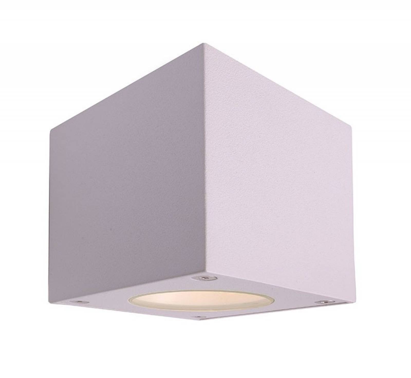 Eckige LED Up and down Au�en Wandleuchte Cubodo, wei�, LED warmwei�