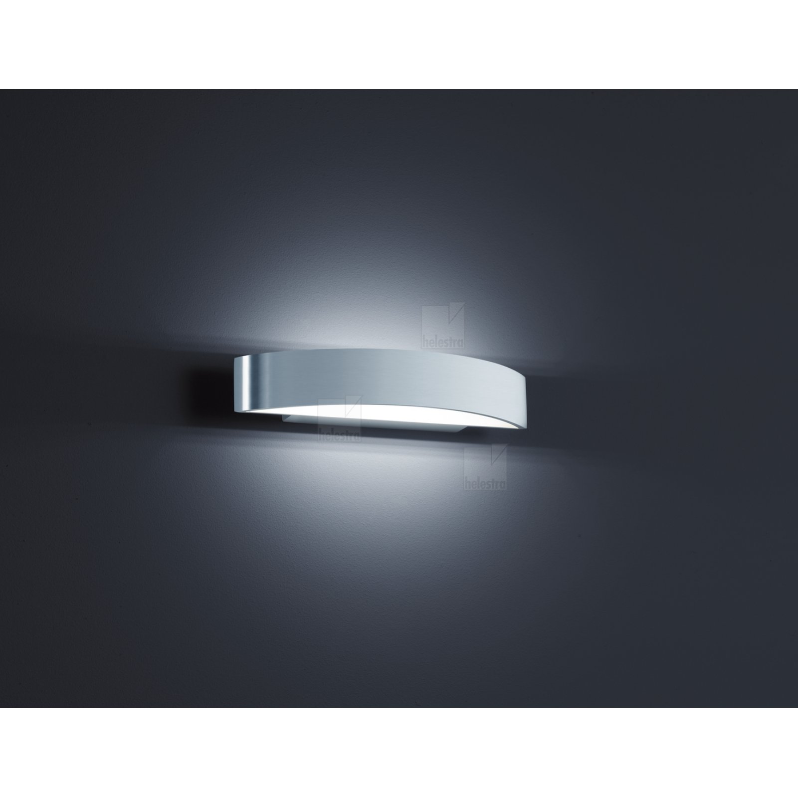 Edle Wandleuchte Up & Down YONA halbrund, 3000K, alu poliert, 275mm