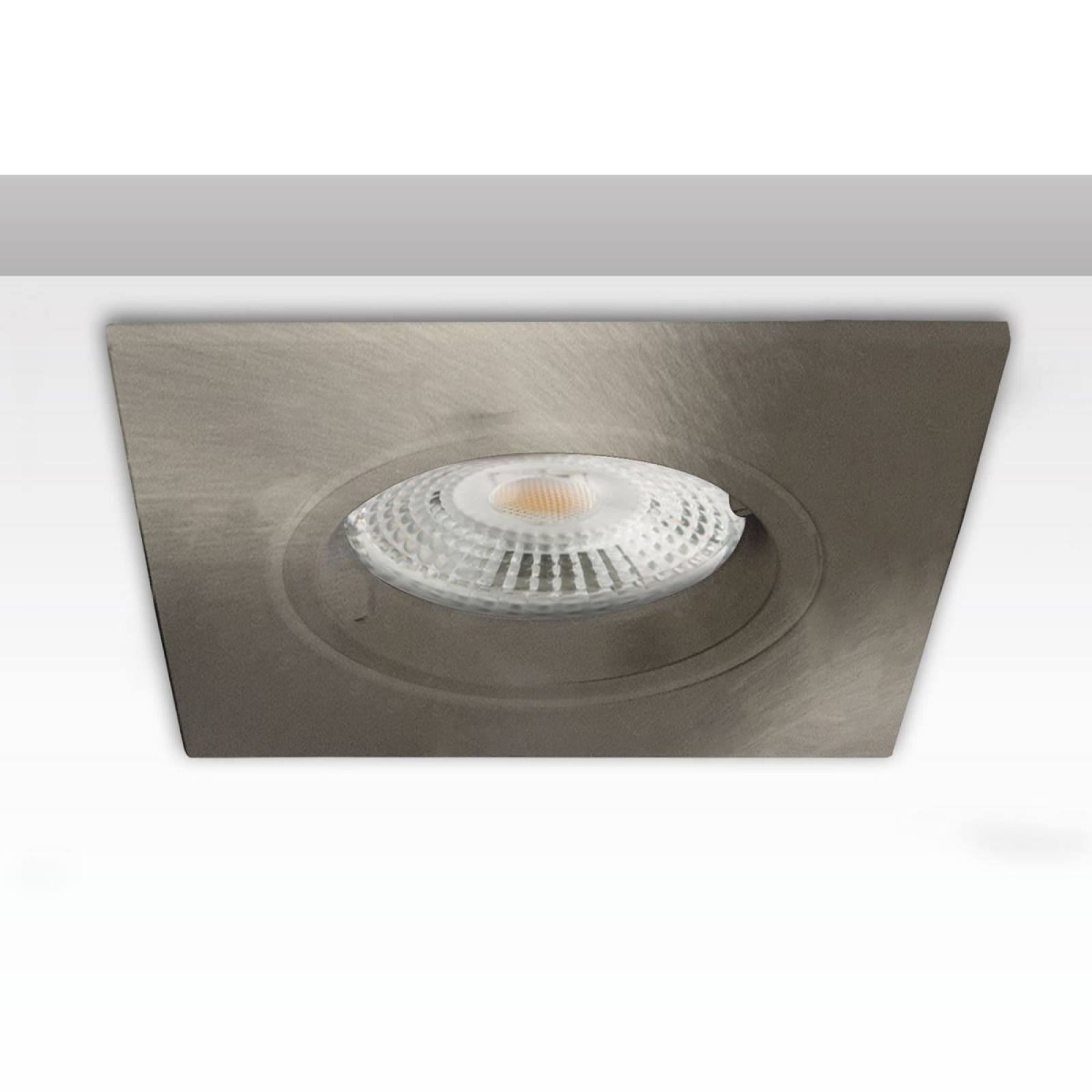 Einbaurahmen eckig, Lochausschnitt 68mm, Alu geb�rstet, f�r GU10/MR16 Spots