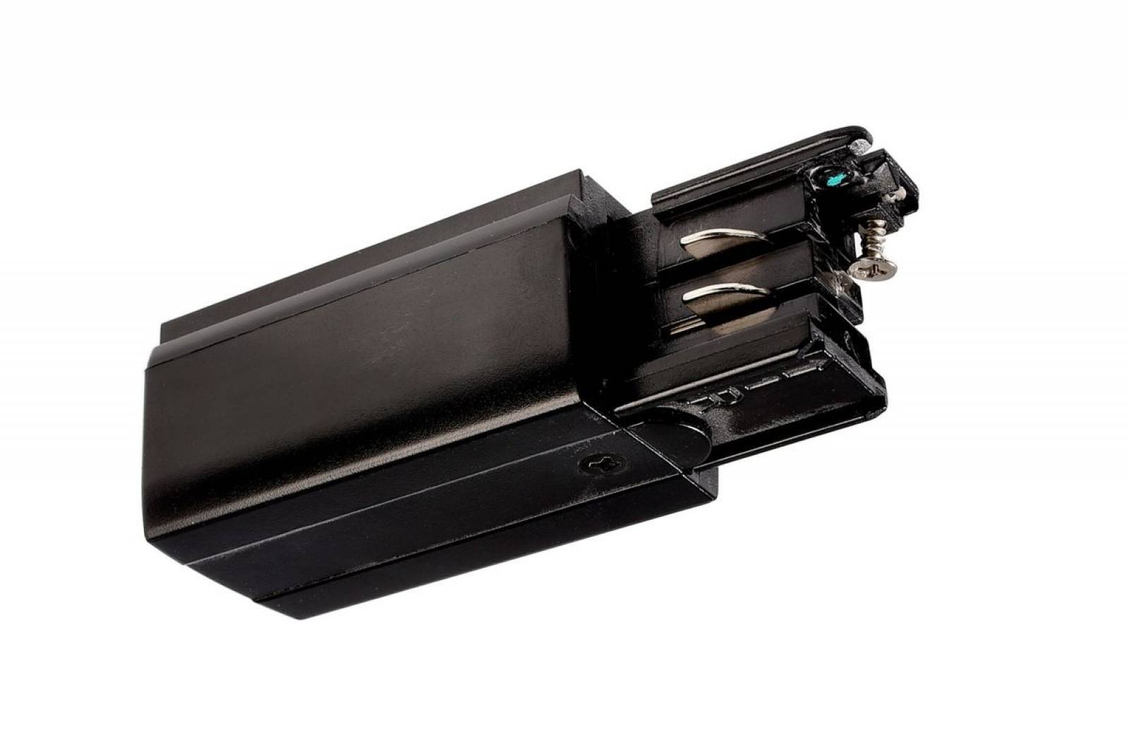 Elektrischer Einspeiser rechts f�r 3-Phasen Schienensystem D Line 230V, schwarz