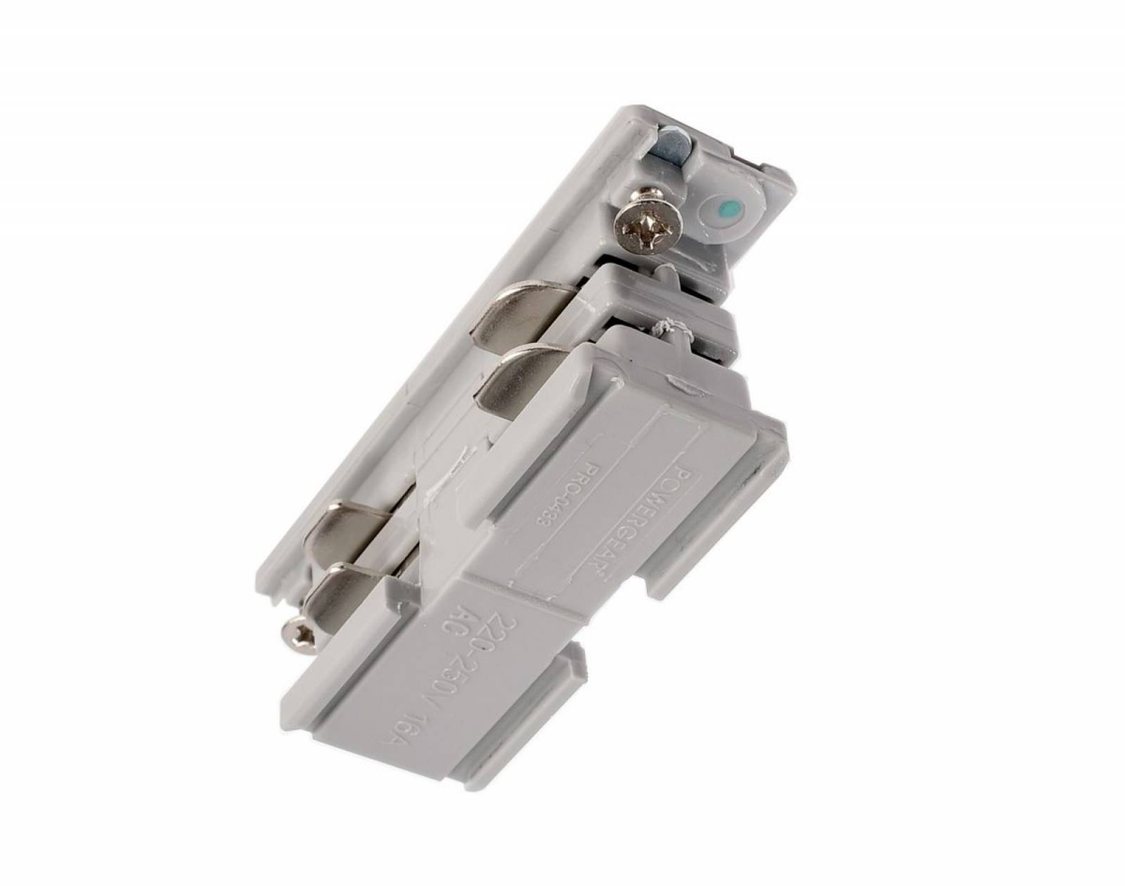 Elektrischer Verbinder f�r 3-Phasen Schienensystem D Line 230V, grau