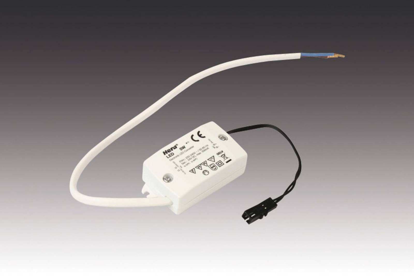 Elektronischer Trafo Hera LED mit einer Buchse konstant 350mA 5W 220-240V 50-60Hz max. 56V DC