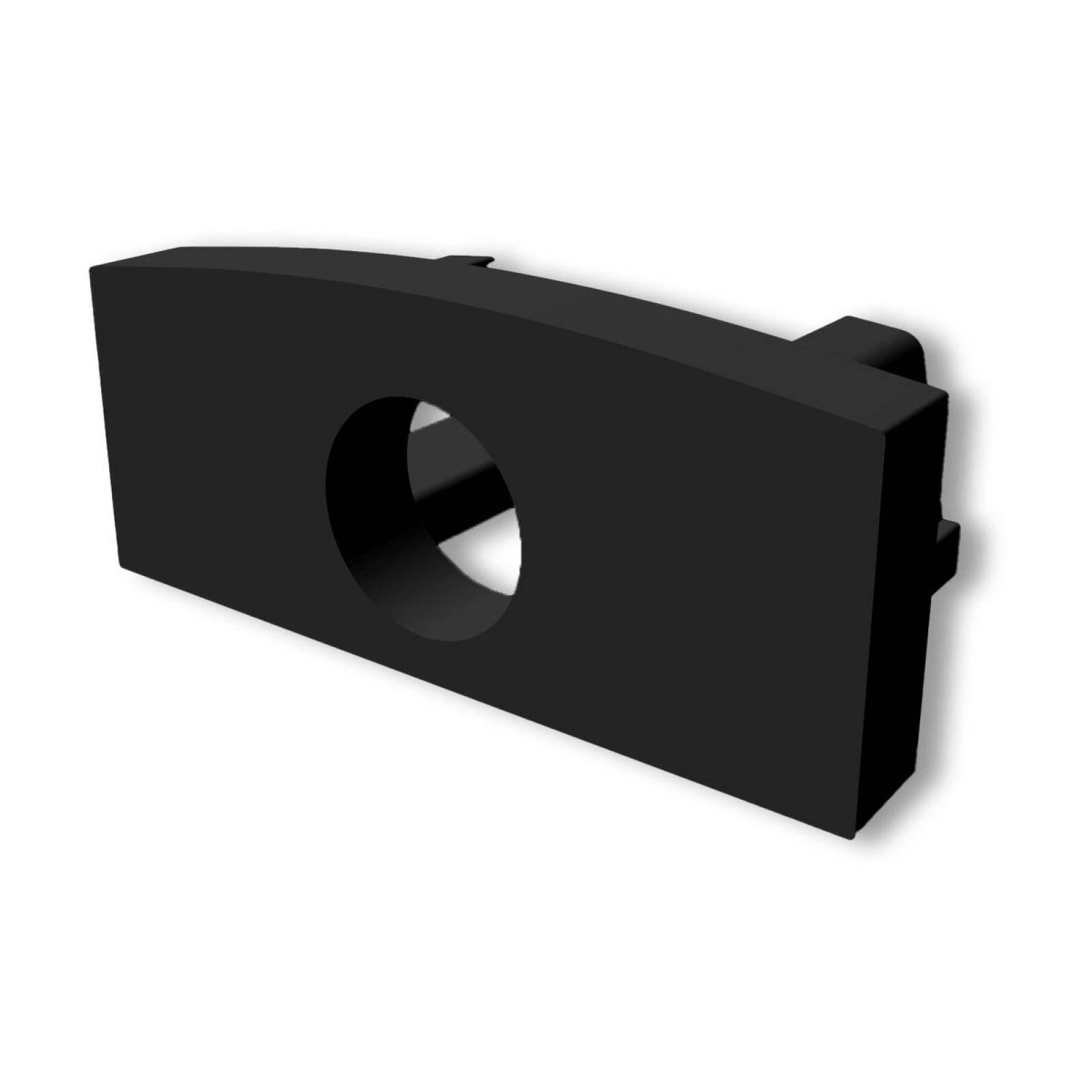 Endkappe EC224 f�r Profil MINI-AB V2 schwarz, mit Kabeldurchf�hrung, 1 STK