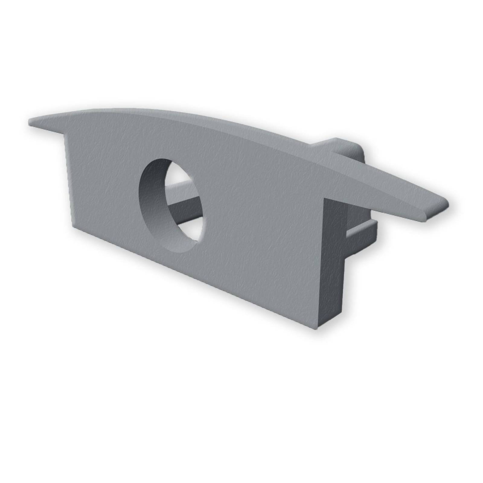 Endkappe EC230 f�r Profil MINI-EB V2, grau, gerade, mit Kabeldurchf�hrung, 1 STK