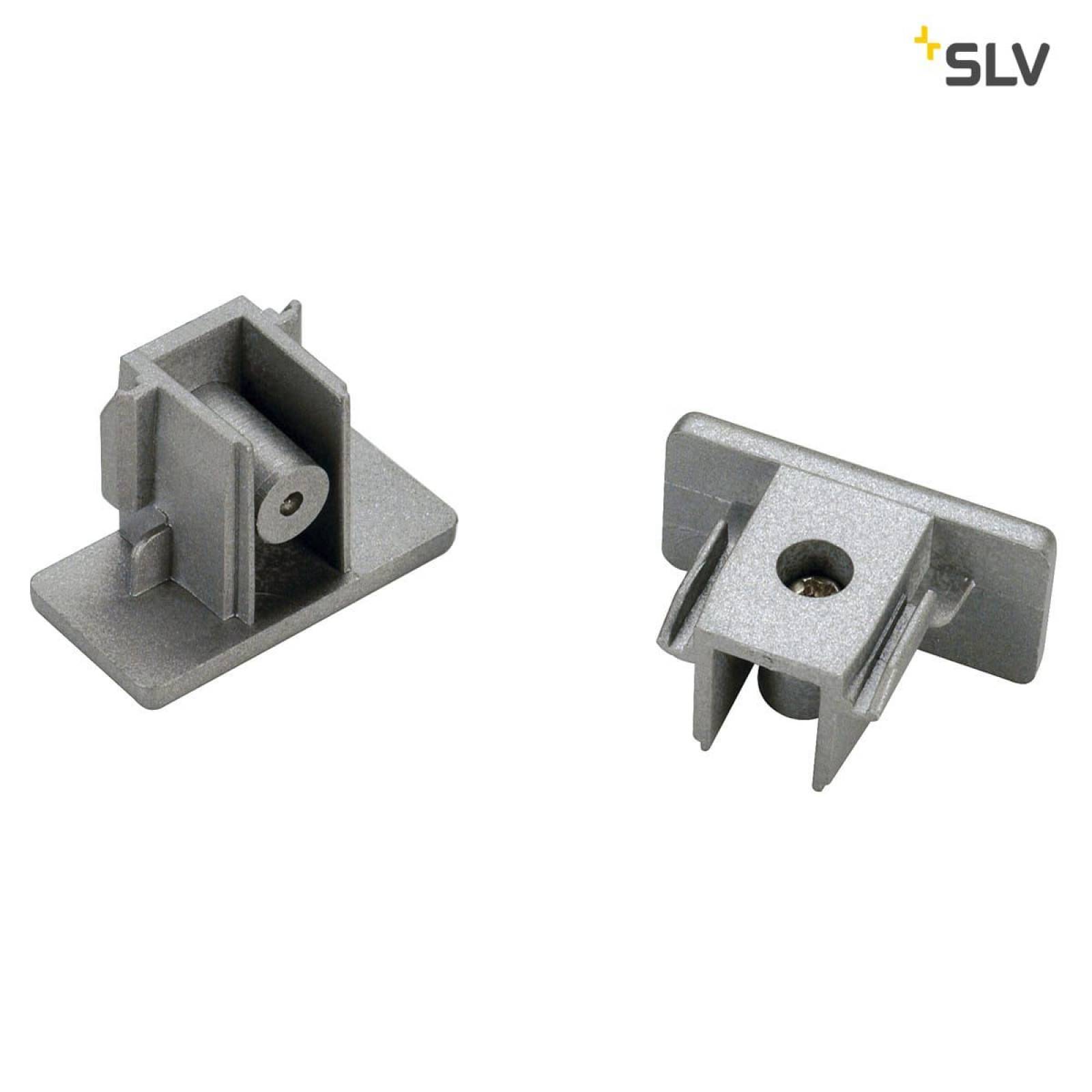 Endkappen f�r 1-Phasen HV-Stromschiene, Aufbauversion silbergrau, 2 St�ck