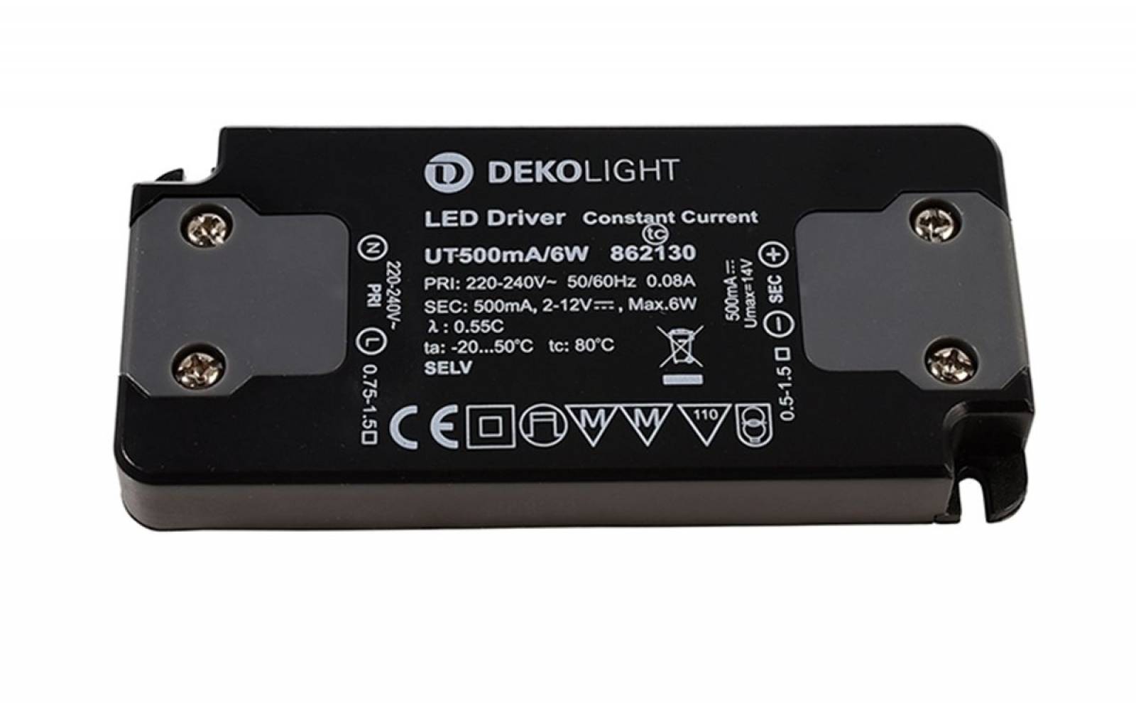 FLAT, Power Supply 500mA 6W Schwarz, Netzger�t, 6W, 220-240V AC/50-60Hz, 2-12V DC, 500 mA