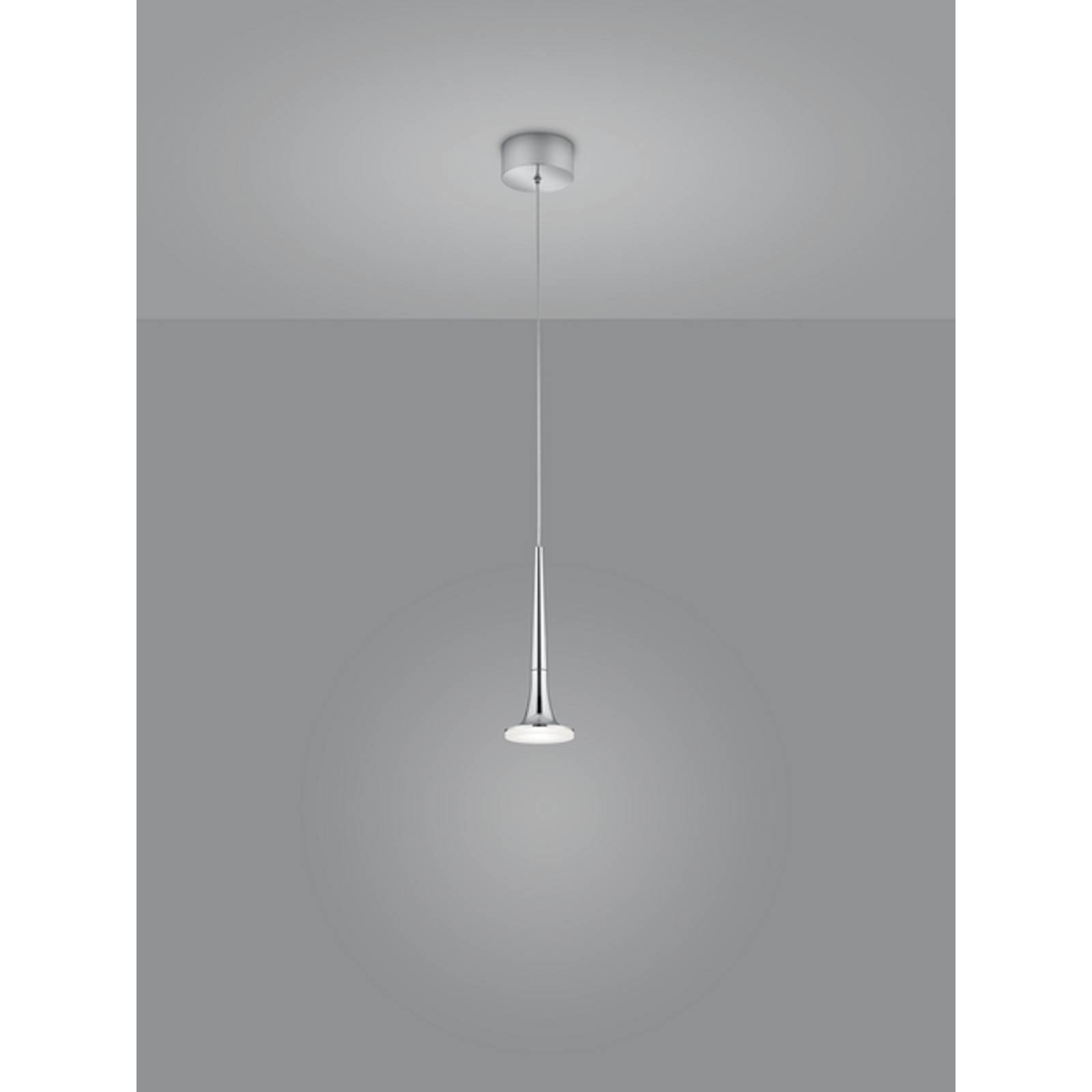 FLUTE LED Pendelleuchte chrom 8W, Glasschirm optional, 2800K, dimmbar