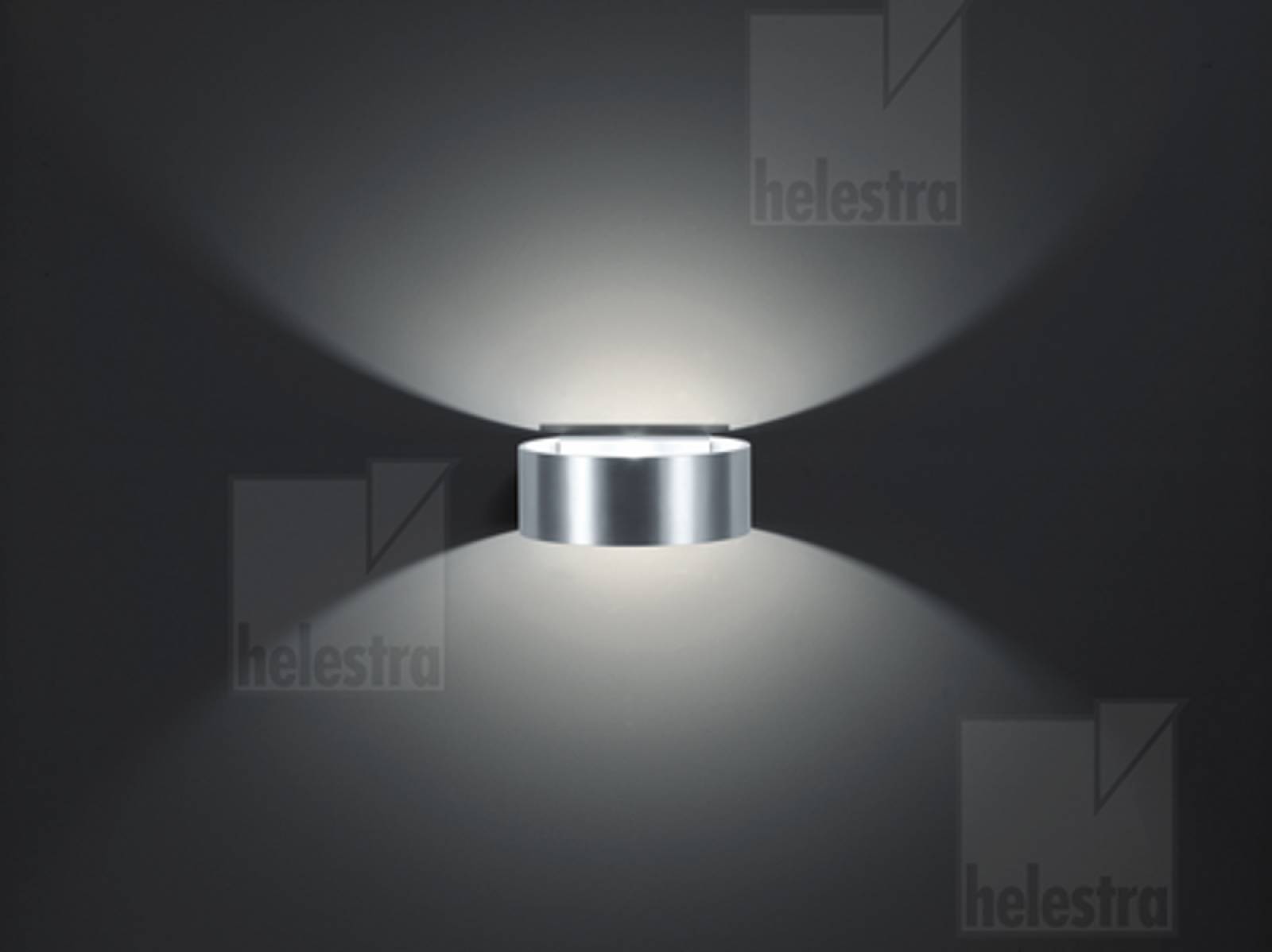 FOSCA Up & Down Wandleuchte halbrund 9W, alu matt, 3000K warmwei�