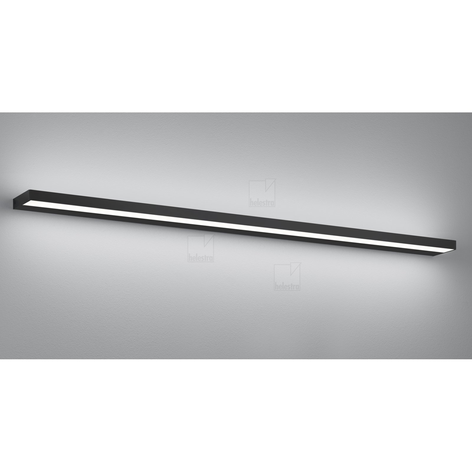 Flache Wandleuchte SLATE 1,2m, schwarz-matt, direkt & indirekt, warmwei�