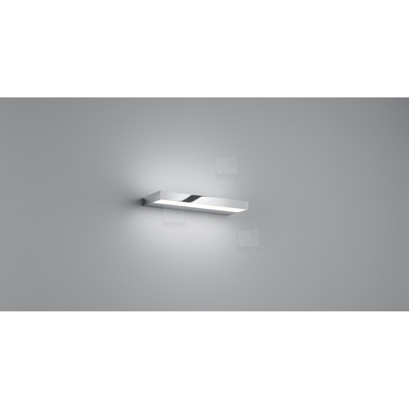 Flache Wandleuchte SLATE 30cm chrom, direkt & indirekt, warmwei�