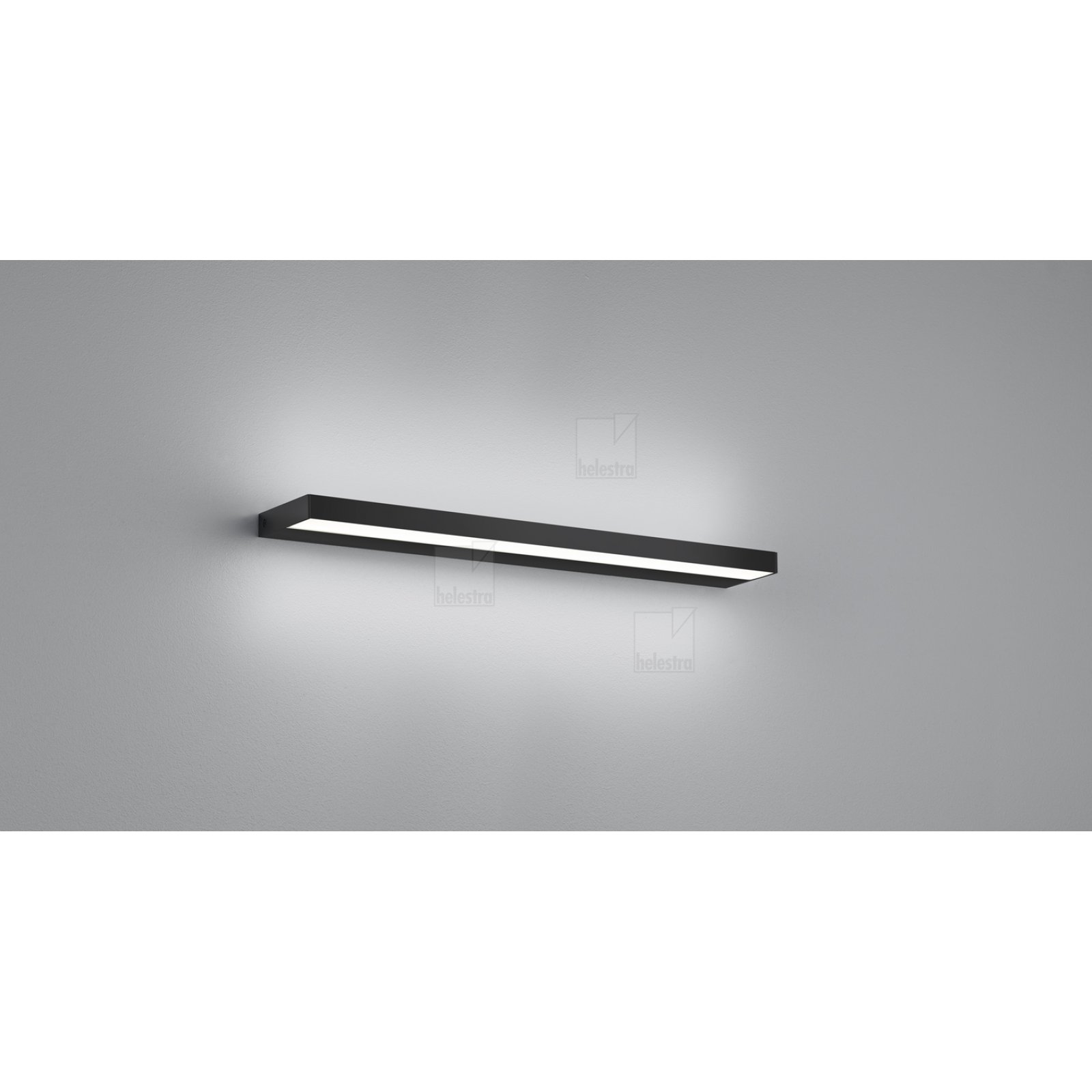 Flache Wandleuchte SLATE 60cm schwarz-matt, direkt & indirekt, warmwei�