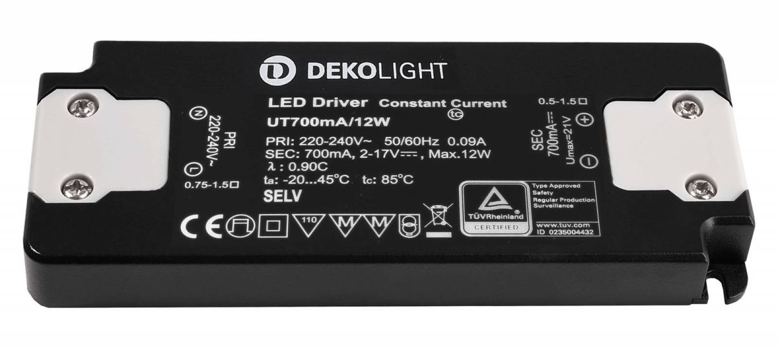 Flaches LED-Netzger�t 2-17V DC, 1,4-12W, 700mA