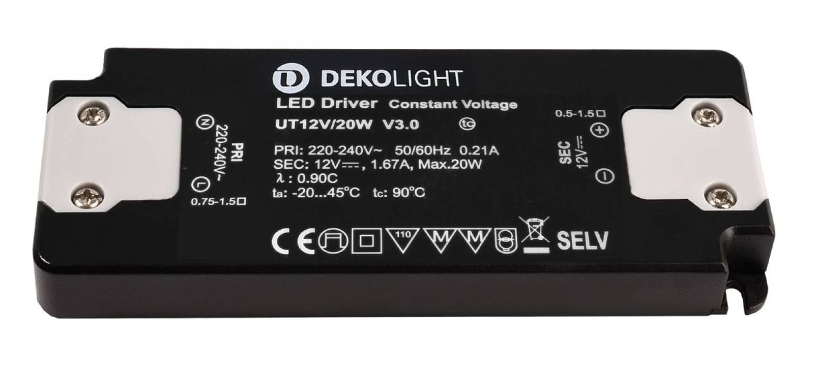 Flaches LED-Netzger�t max. 20W, 12V DC, 0-1670mA