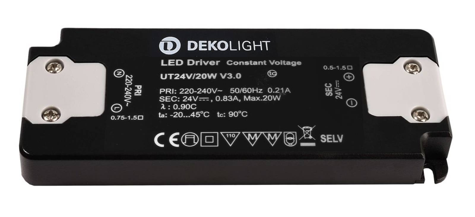 Flaches LED-Netzger�t max. 20W, 24V DC, 0-830mA