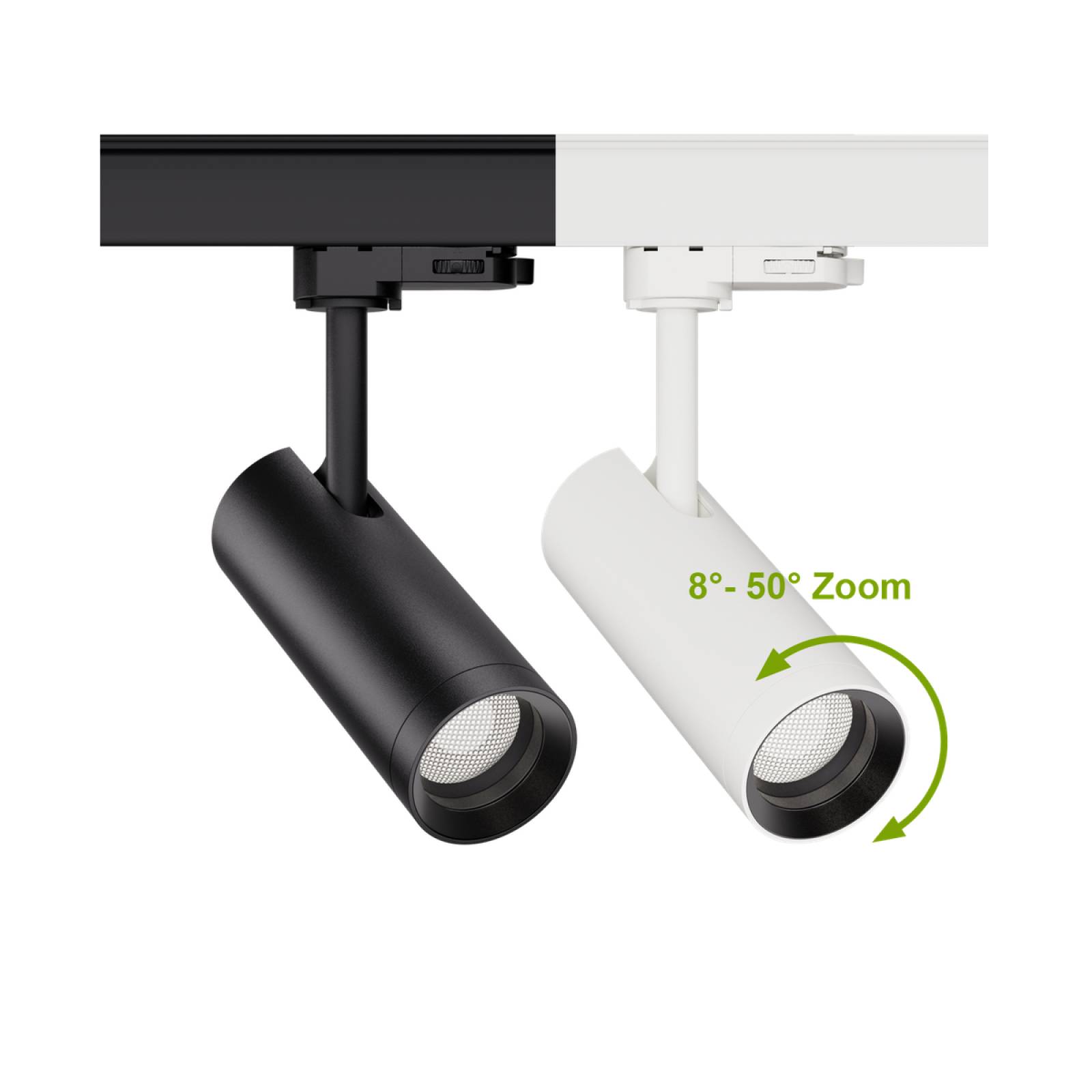 FlexiZoom55 LED Strahler f�r 3-Phasen-Schienen zoom 8�-50� CRI97 10W 450lm