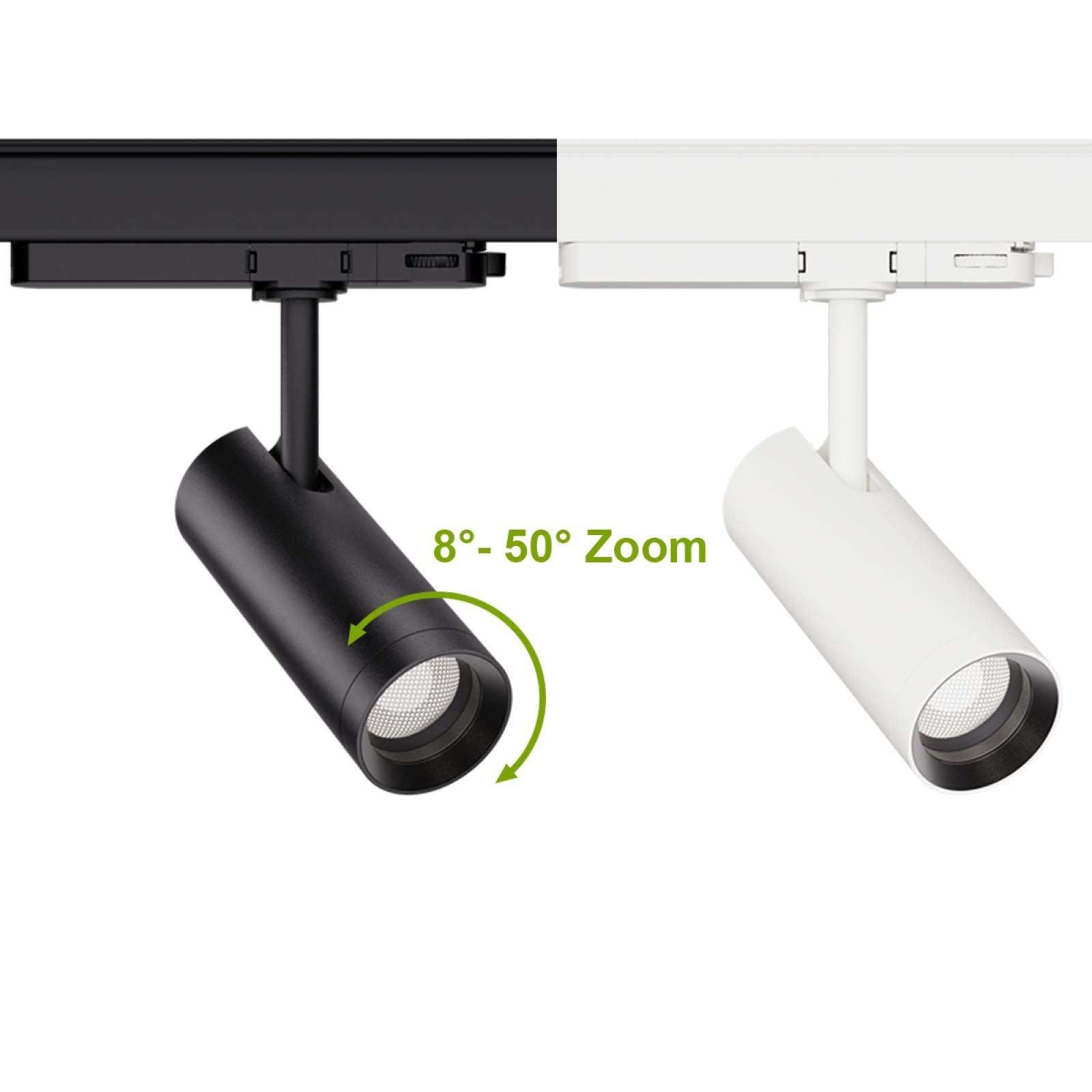 FlexiZoom55 Pro LED Strahler Zoom 15�-50� DALI CCT Tunable White CRI90 12W 440lm f�r DALI 3-Phasen-Schienen schwarz