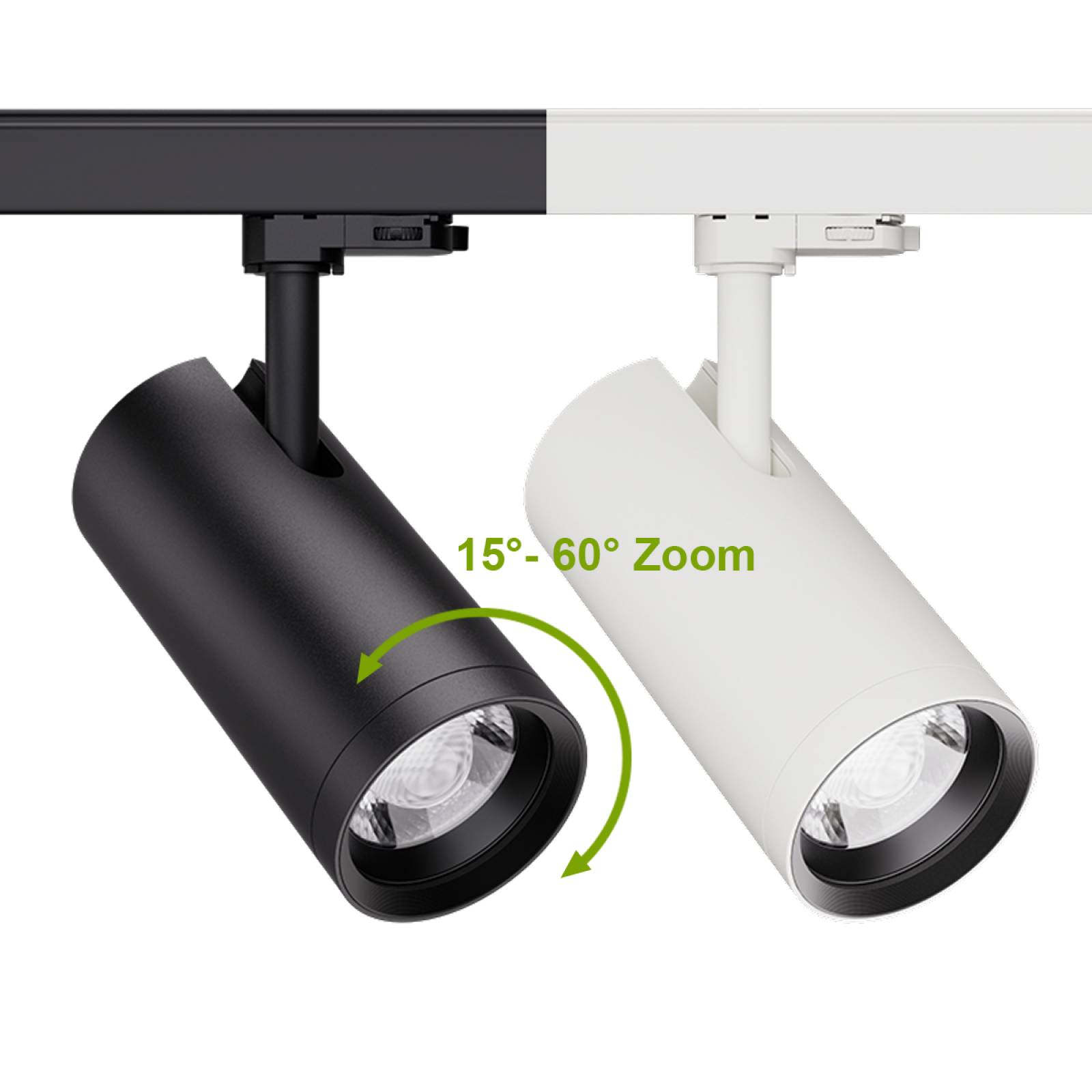 FlexiZoom90 LED Strahler f�r 3-Phasen-Schienen Zoom 15�-60� CRI97 30W 2700lm