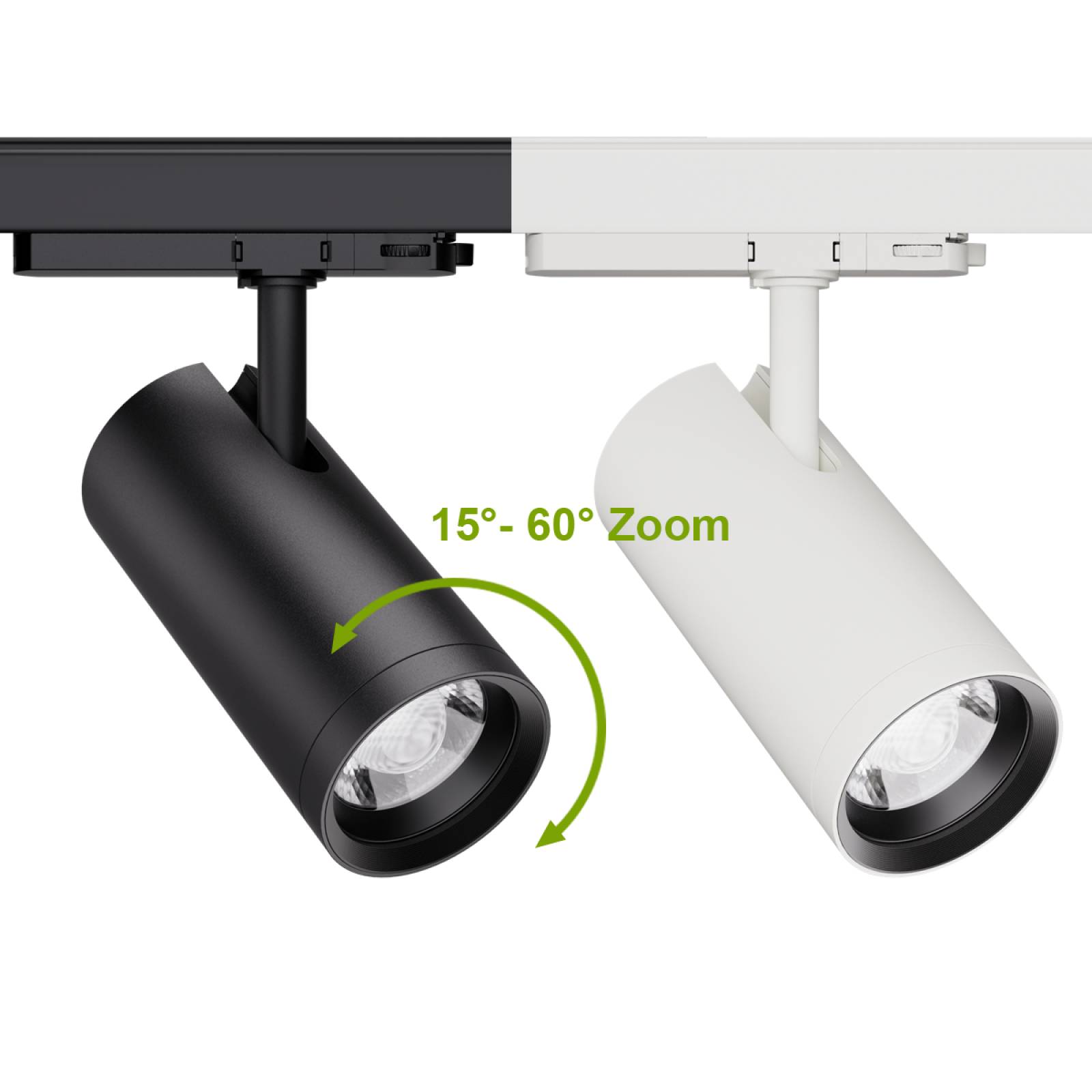 FlexiZoom90 Plus LED Strahler f�r 3-Phasen-Schienen Zoom 15�-60� CRI97 30W 2700lm