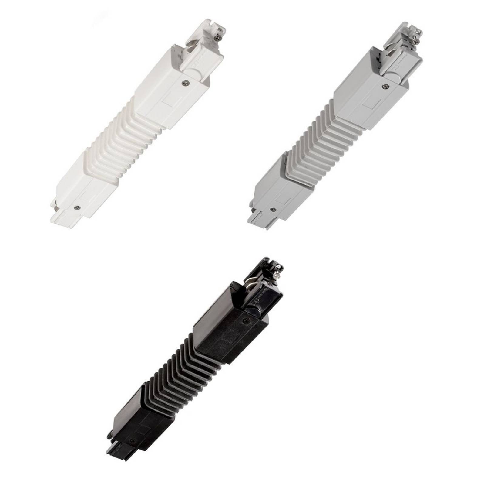 Flexverbinder f�r 3-Phasen Schienensystem D Line 230V, links-rechts, wei�/schwarz/grau