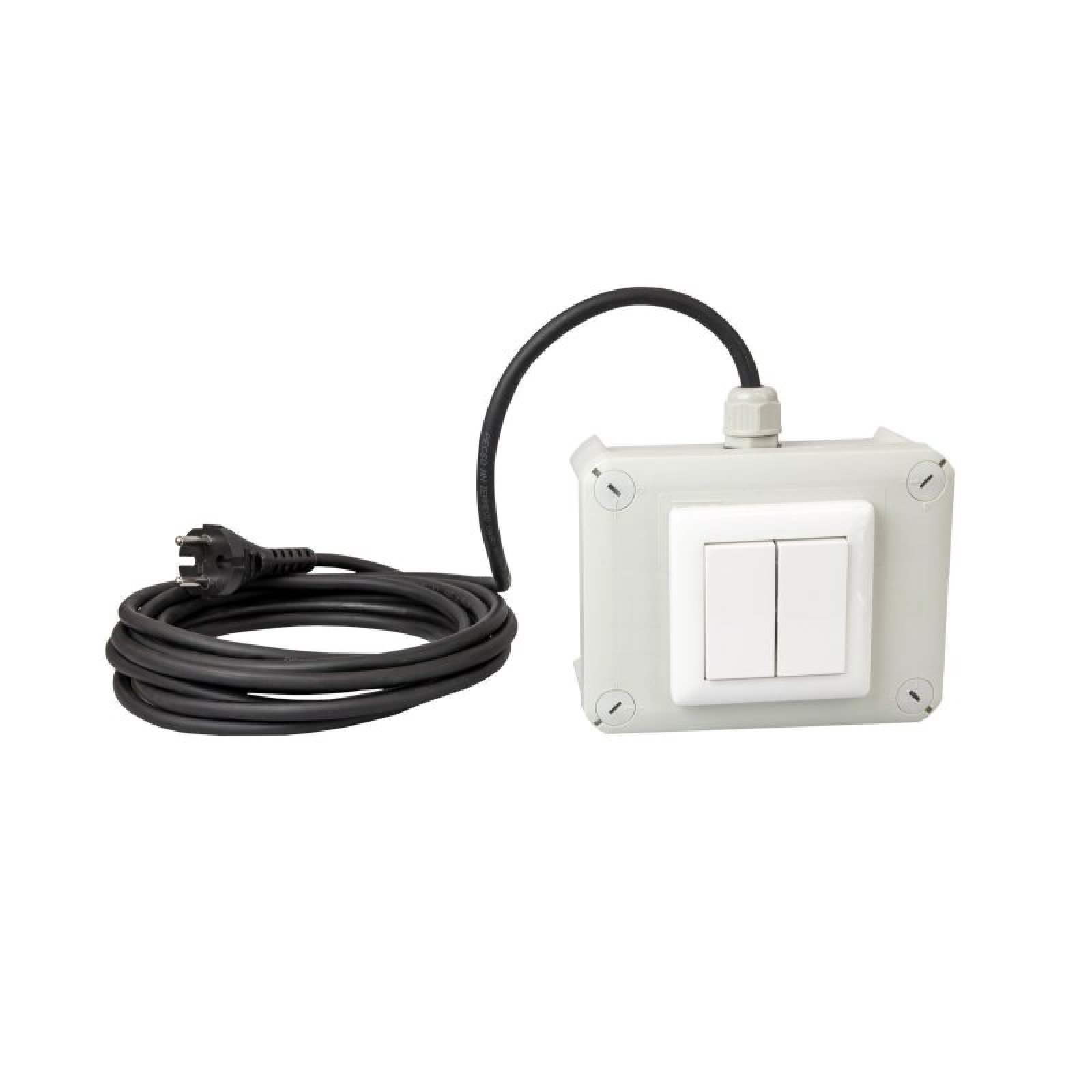 Funksendereinheit mit 4-fach Taster, mobile Version im Geh�use, 5m Kabel + Schuko-Stecker