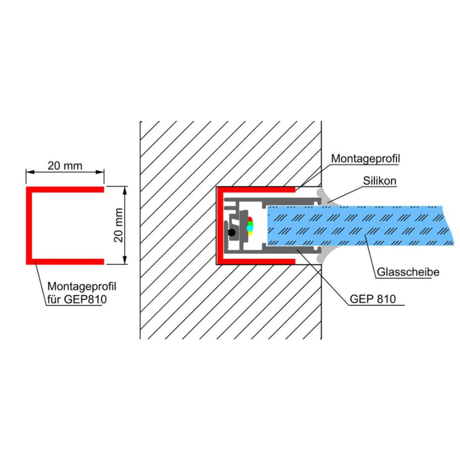 GHP Montageprofil f�r GEP 810 2m