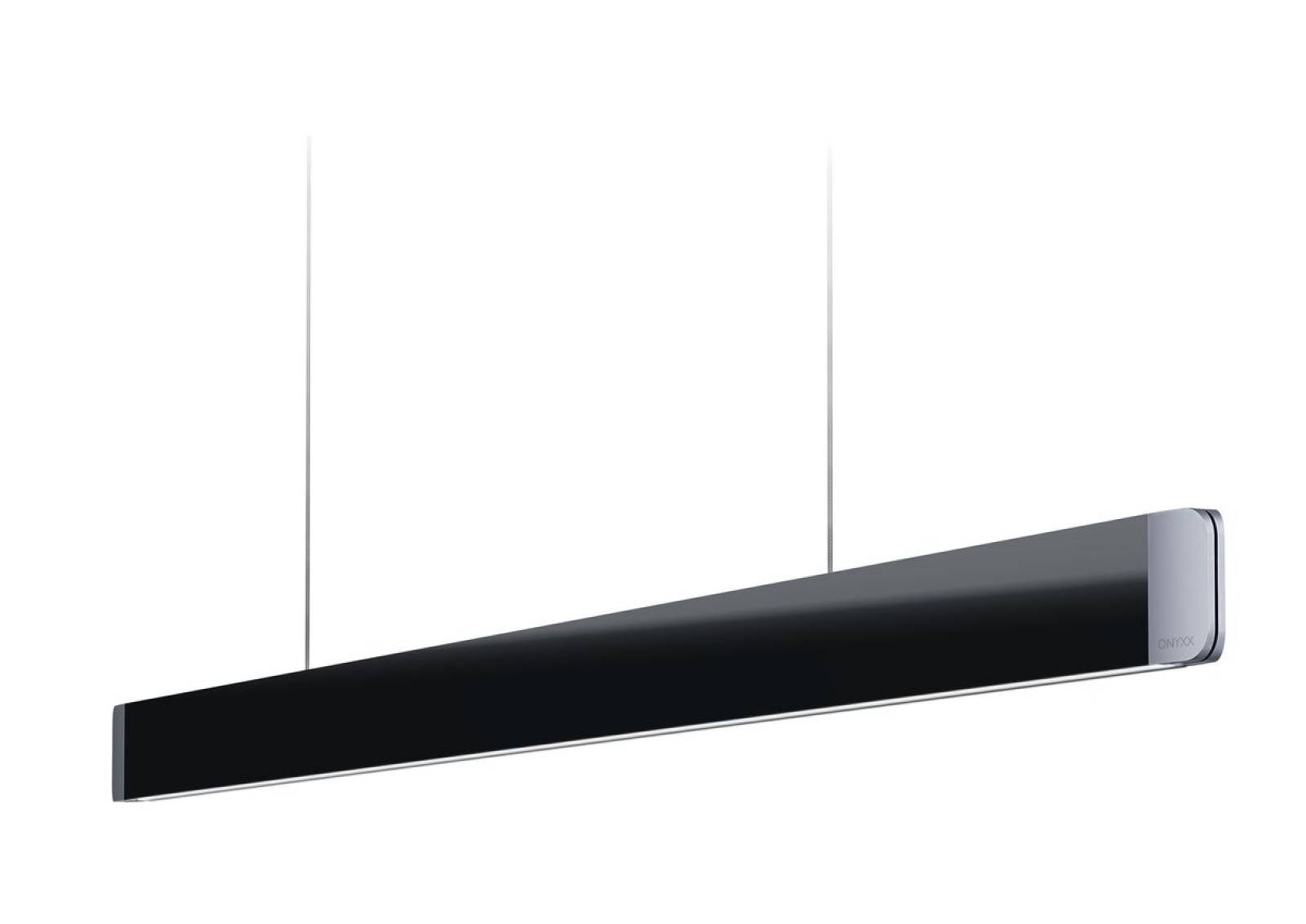 GRIMMEISEN Design ONYXX LINEA PRO 123 Acrylglas schwarz, LED Pendelleuchte 50W, silber