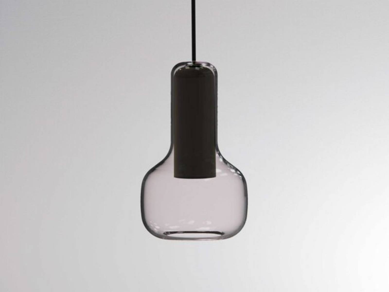 Glas-H�ngeleuchte CORPA VOLARE, GU10 max. 9W, IRIS S VOLARE, Ros�, Schwarz