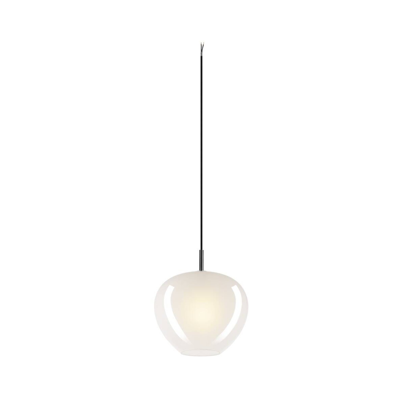 Glas Pendelleuchte PANTILO CONVEX 29, wei�, f�r 1- und 3-Phasen-Schienen