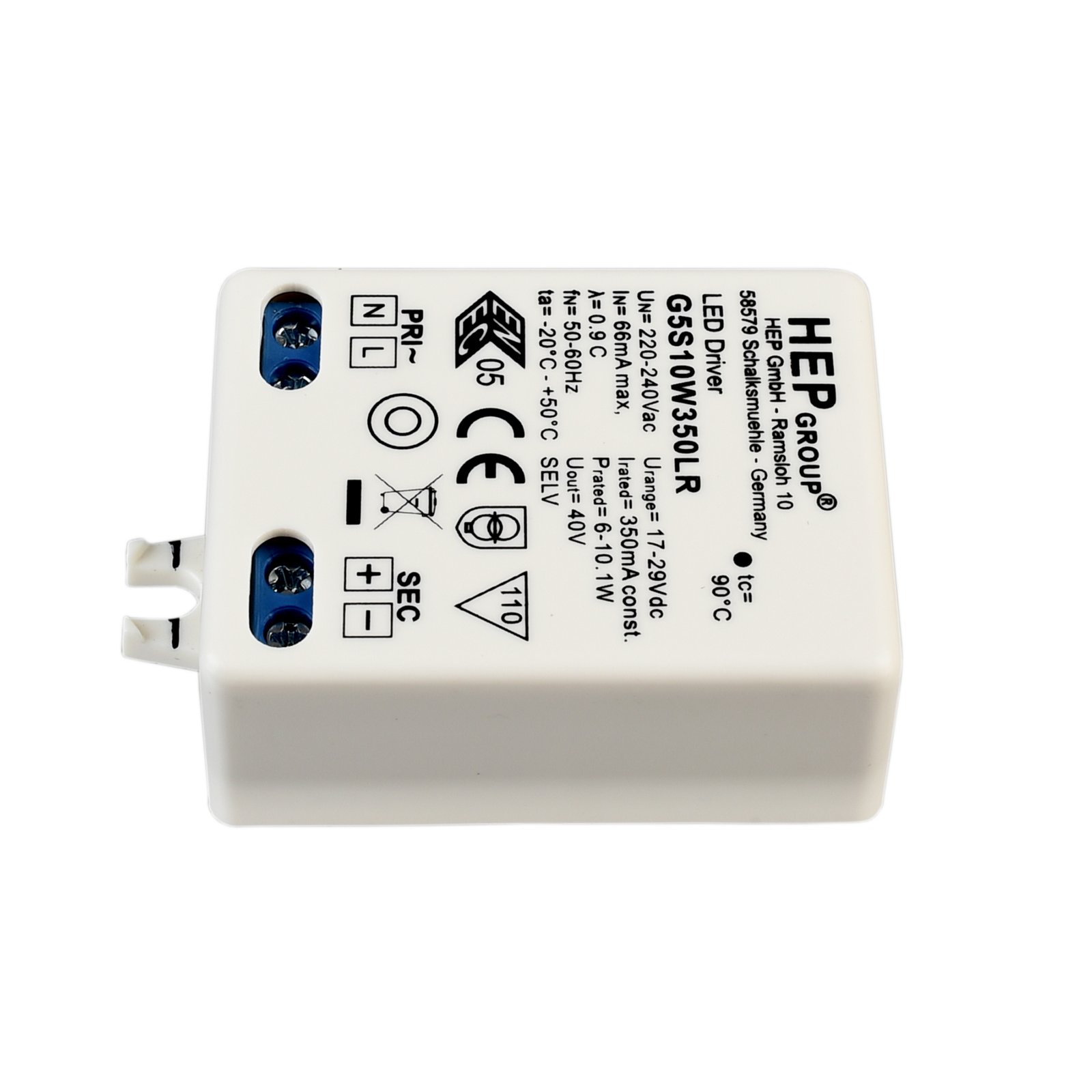 HEP Netzger�t (CC, DC) G5S10W350LR, Stromkonstant, 6-10W, 220-240V/AC, IP67, 17-29V/DC