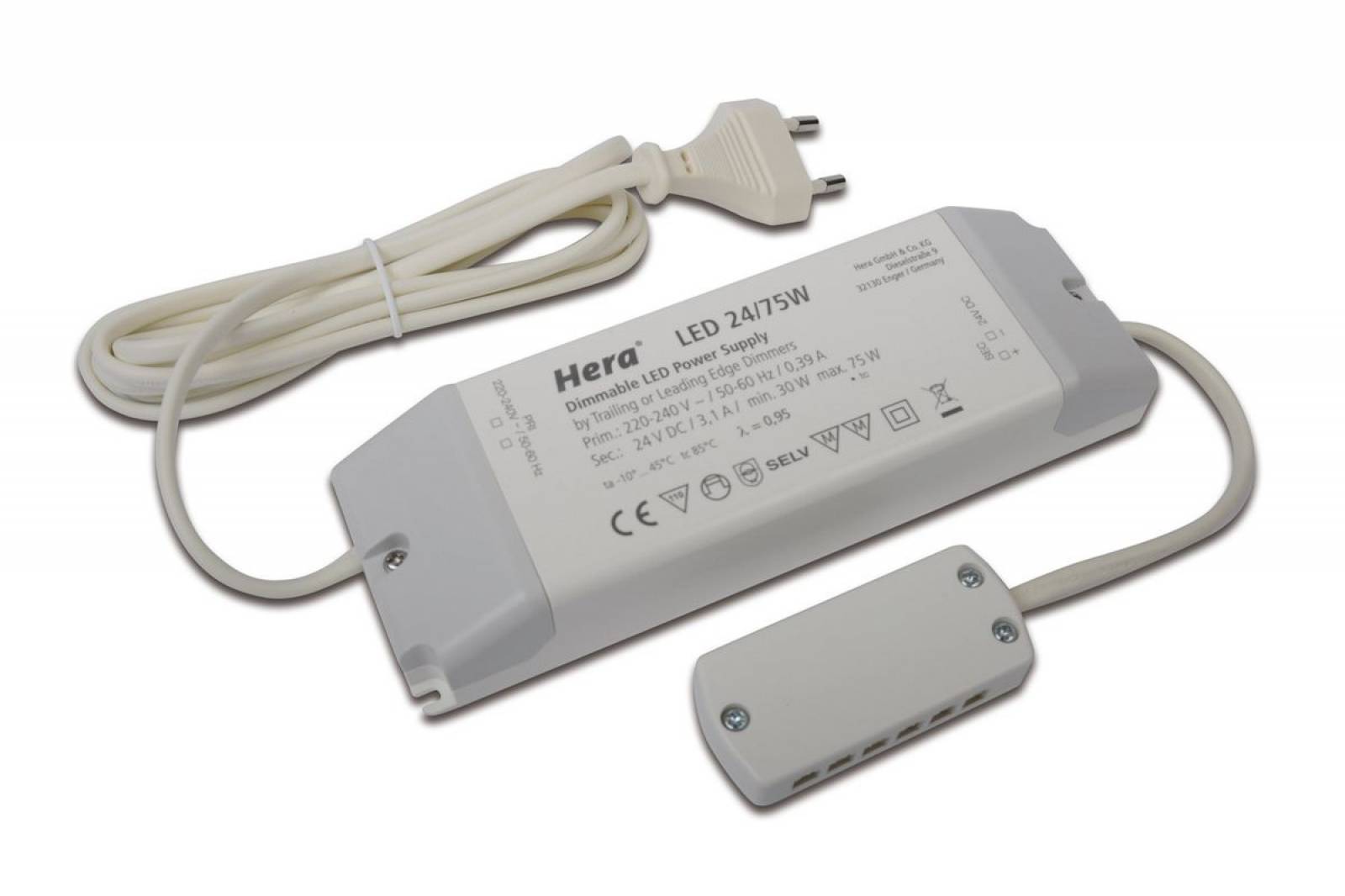 HERA Trafo LED 24V 75W dimmbar mit 12-fach Verteiler