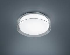 Helestra OLVI Deckenleuchte IP44 chrom, Glas klar, � 30cm 840lm 2900K 12W