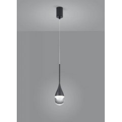 LED Pendelleuchte DEEP Glas Tropfenform 5,5W, schwarz matt, max. 2m, warmwei�