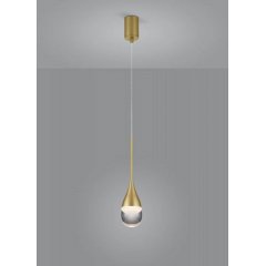 LED Pendelleuchte DEEP Glas Tropfenform 5,5W, gold matt, max. 2m, warmwei�