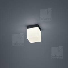 KETO Glas Deckenaufbauleuchte LED 6W, IP44 schwarz, 10x10cm, warmwei�