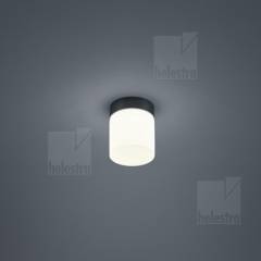 KETO Glas Deckenaufbauleuchte LED 6W, IP44 schwarz, rund �10cm, warmwei�