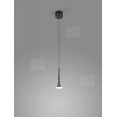 FLUTE LED Pendelleuchte schwarz-chrom 8W, Glasschirm optional, 2800K, dimmbar
