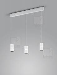 ROK Pendelleuchte 3-fach wei� matt 30W dim, 2700K, verstellbar 20-60�, H:10-1800mm