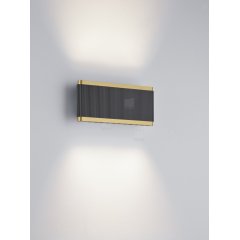 KOBE Wandleuchte Up & Down mit Plissee-Optik, 11W dim, schwarz-gold